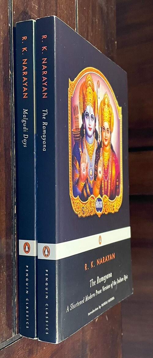 R.K. Narayan 2 Paperback Book LOT: The Ramayana AND Malgudi Days -Free Shipping