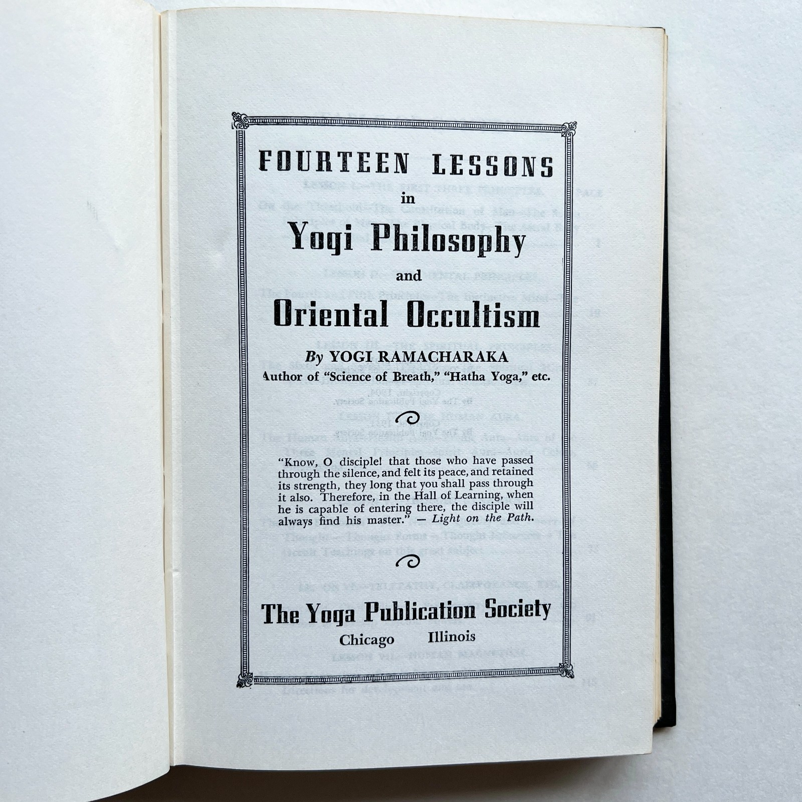 Fourteen Lessons in Yoga Philosophy by Yogi Ramacharaka (Hardcover) 1931