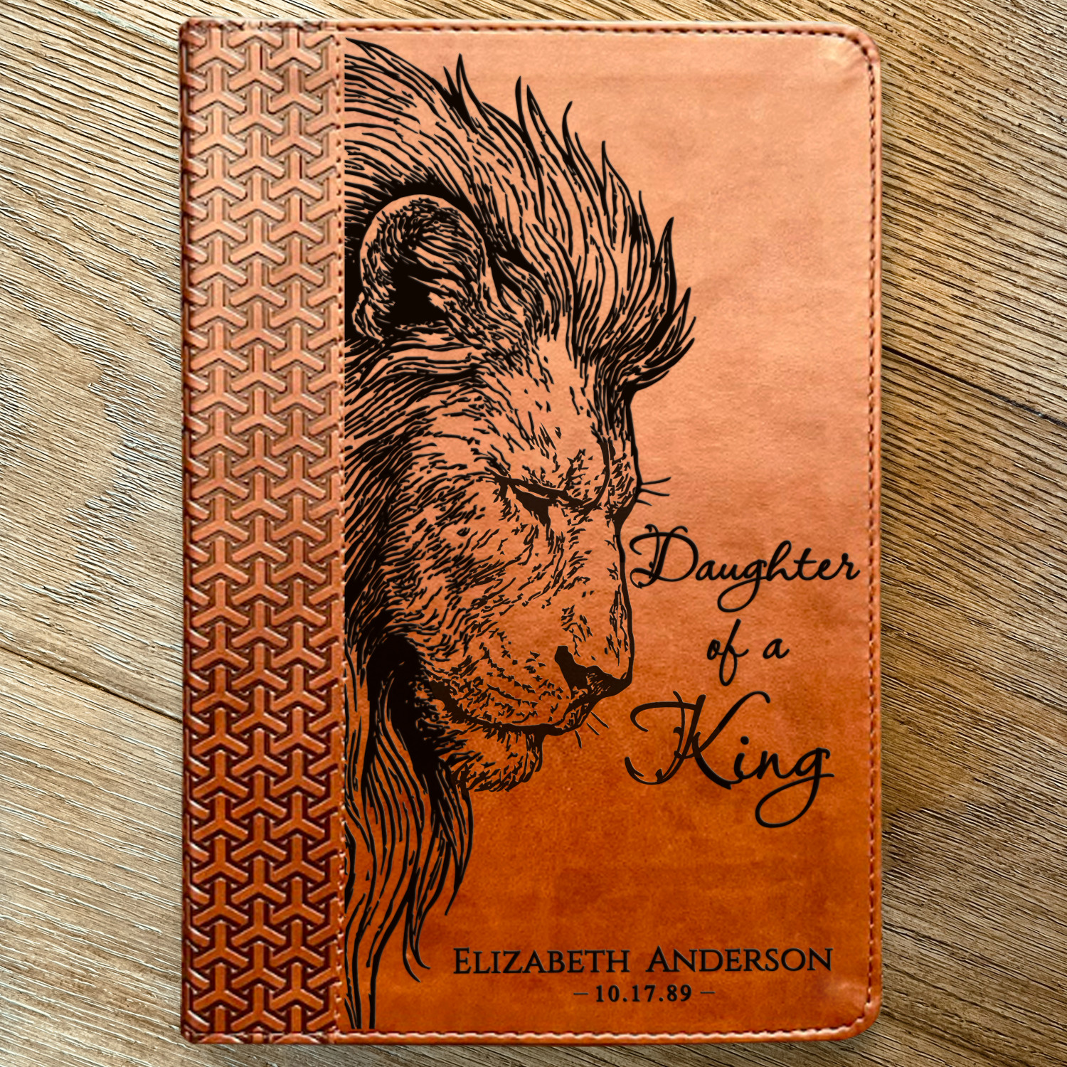 Personalized KJV Study Bible, Daughter of a King Lion Design, Name Engraved