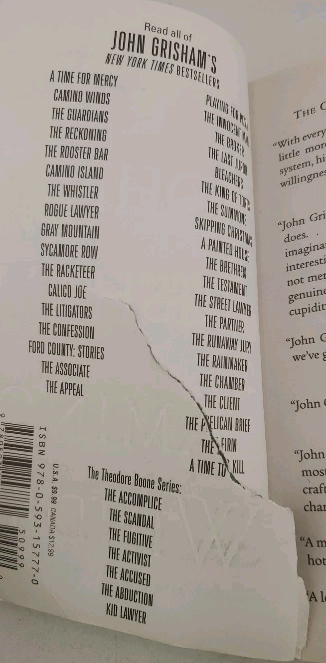Camino Winds : A Novel by John Grisham (2021, Us-Tall Rack Paperback)