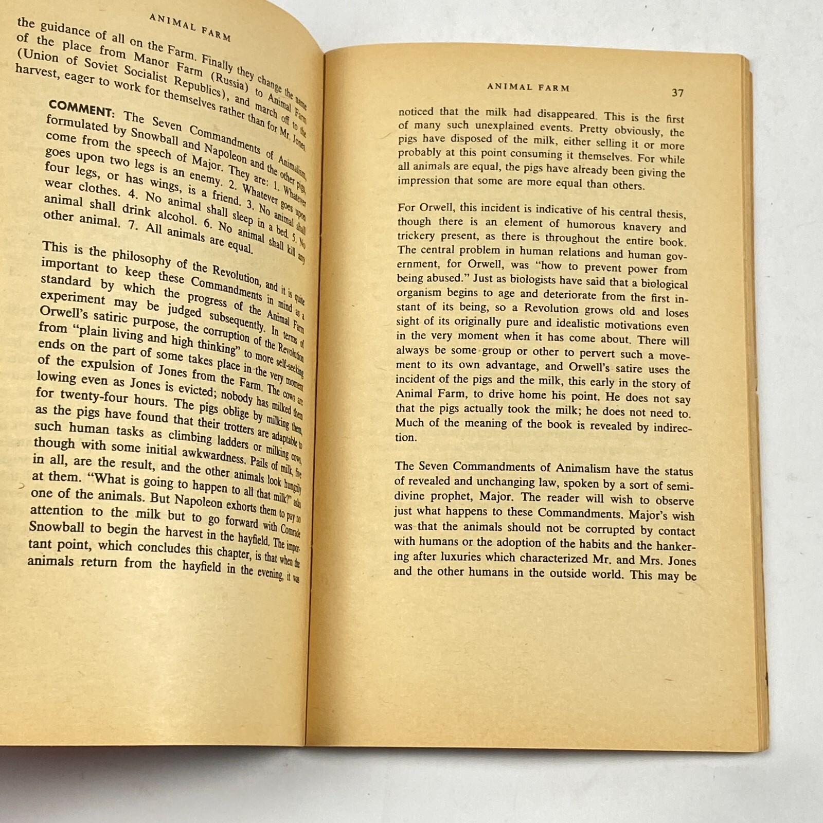 Animal Farm by George Orwell 1965 Monarch Notes Booklet #00718 Vintage