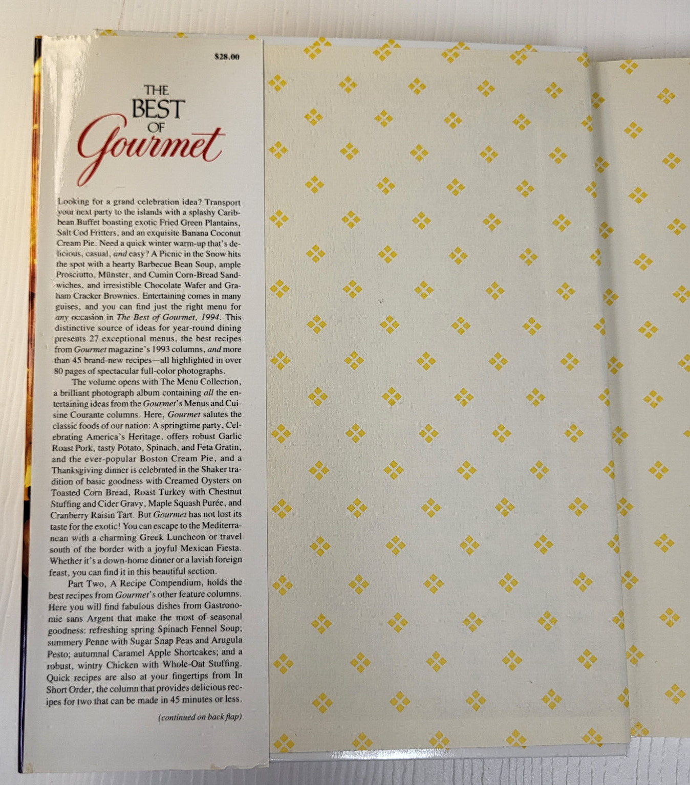 The Best of Gourmet, 1994 Edition by Gourmet Magazine Editors HC 344 Pages