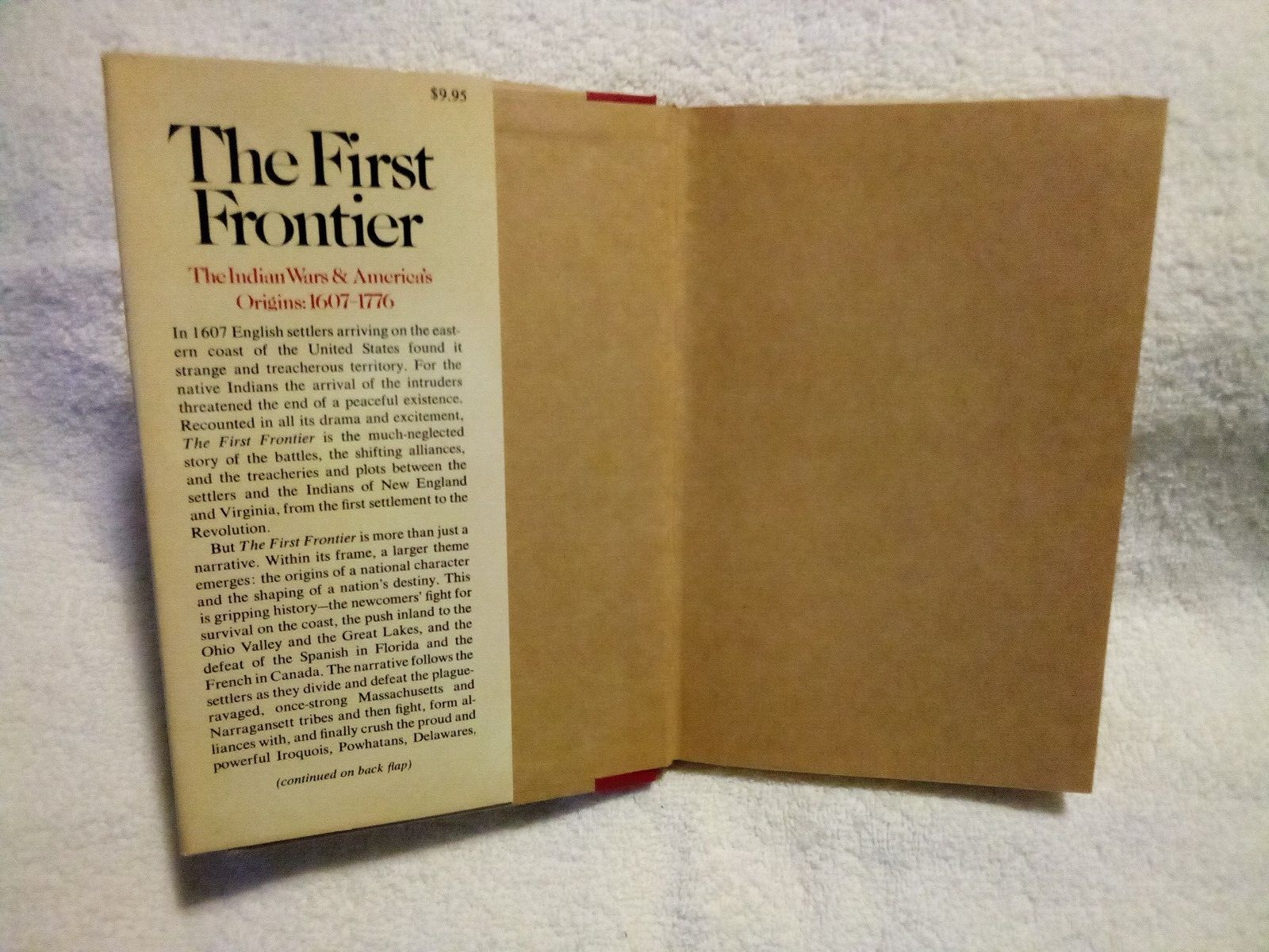 The First Frontier by David Horowitz 1979 HC 1st Edition Indian Wars 1607-1776