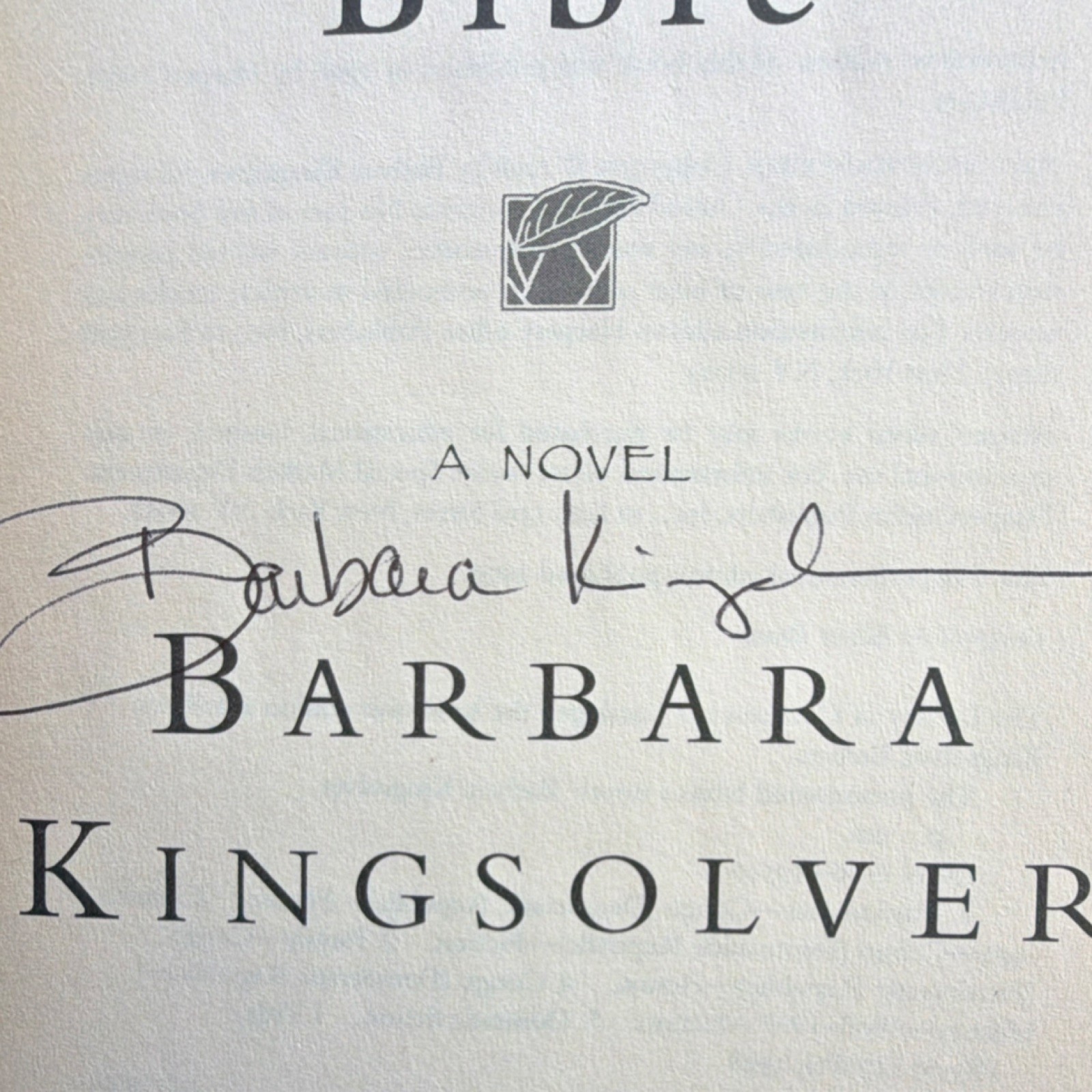 Barbara Kingsolver The Poisonwood Bible PB Signed 1st HarperPerennial Ed 1999