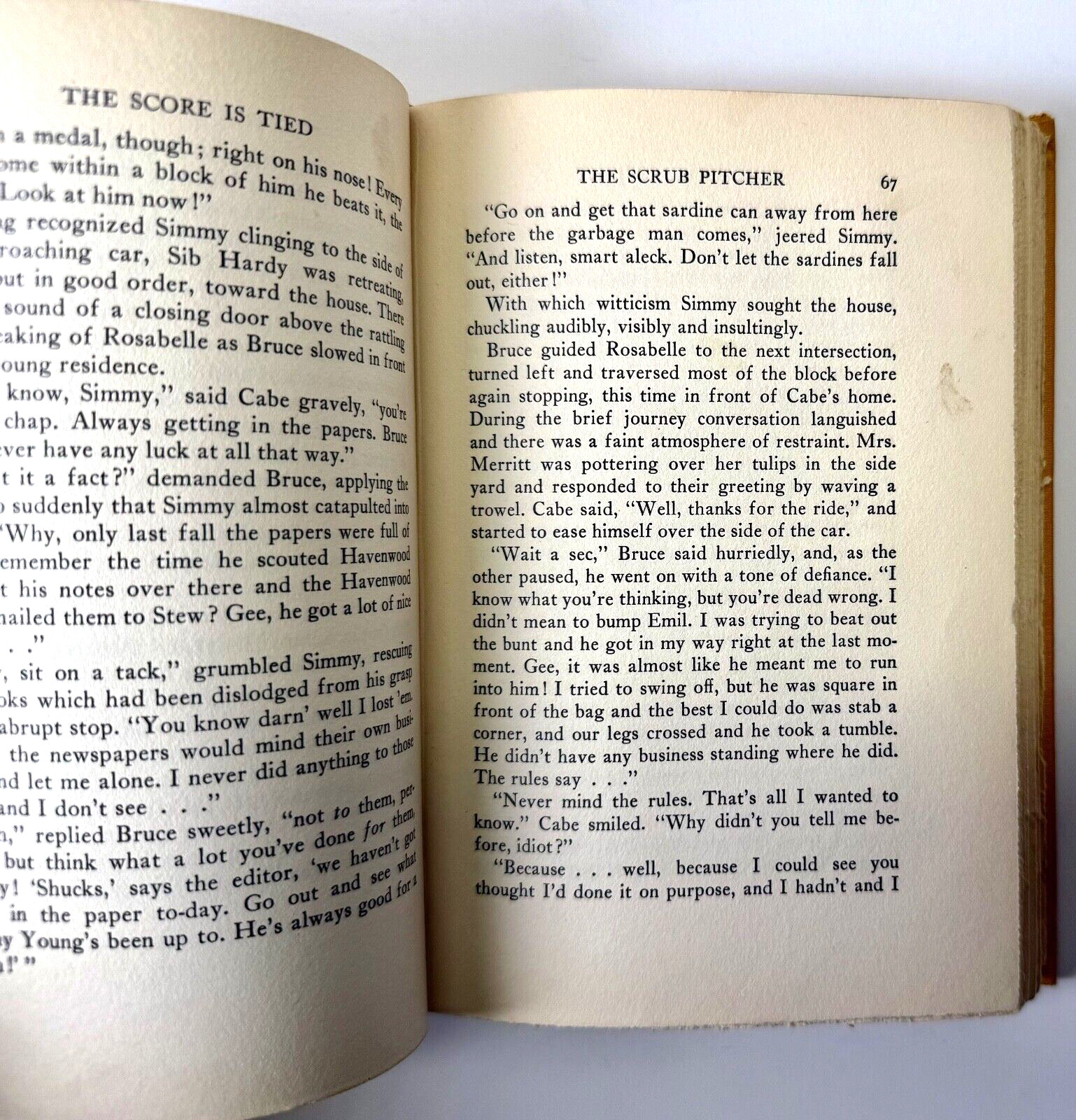 The Score is Tied, Ralph Henry Barbour, 1937 D. Appleton 1st edition