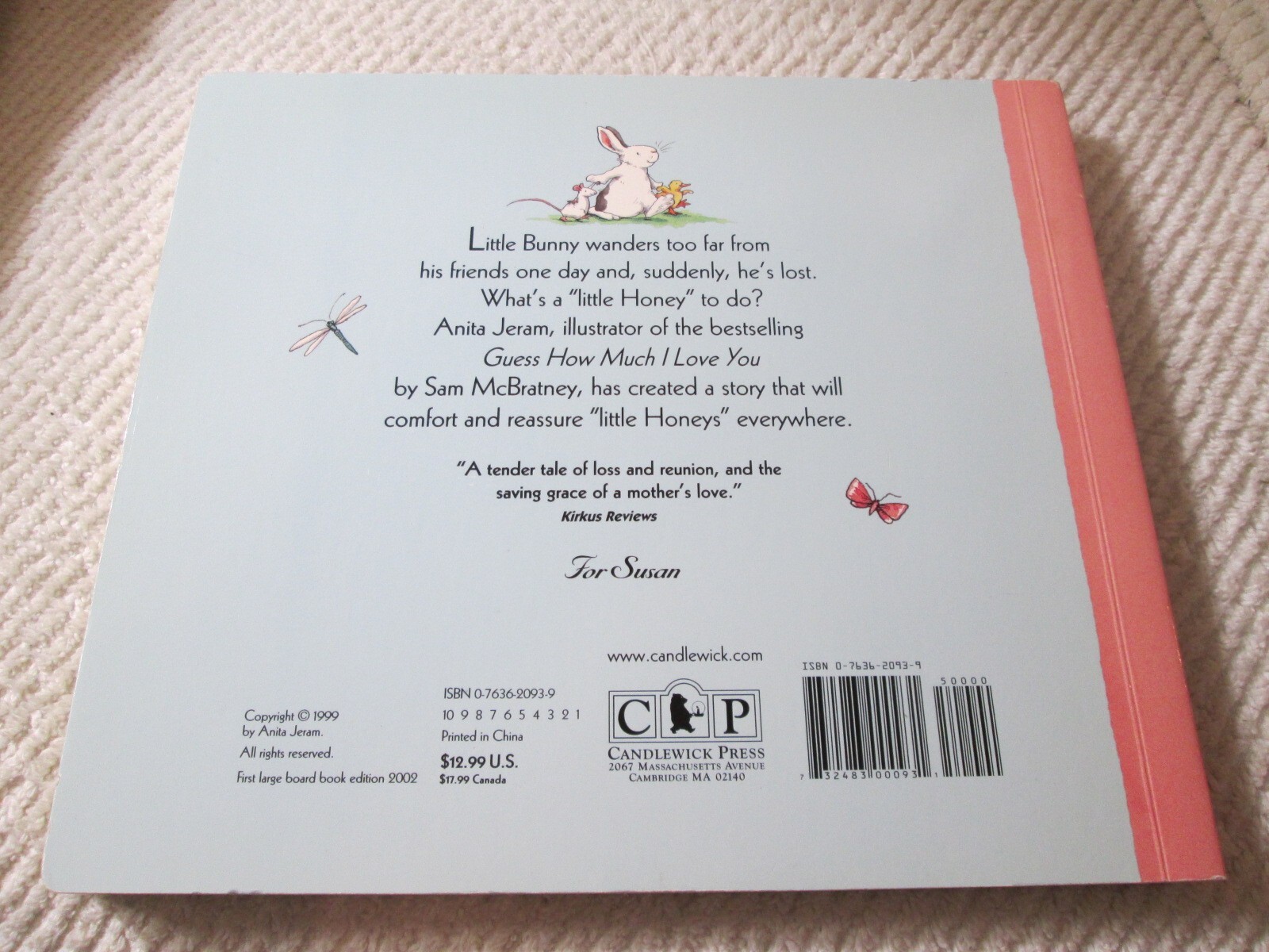 Bunny My Honey by Anita Jeram Big Board Book (9.25 x 10.5 inches)