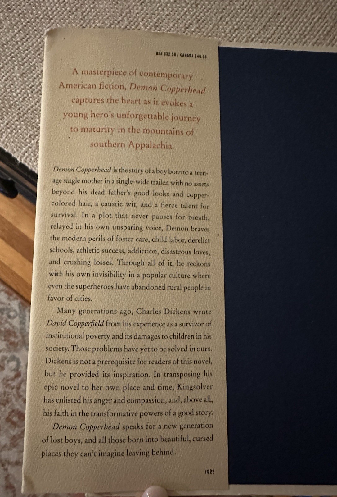 Demon Copperhead Barbara Kingsolver 1st Edition 1st Printing Hardcover