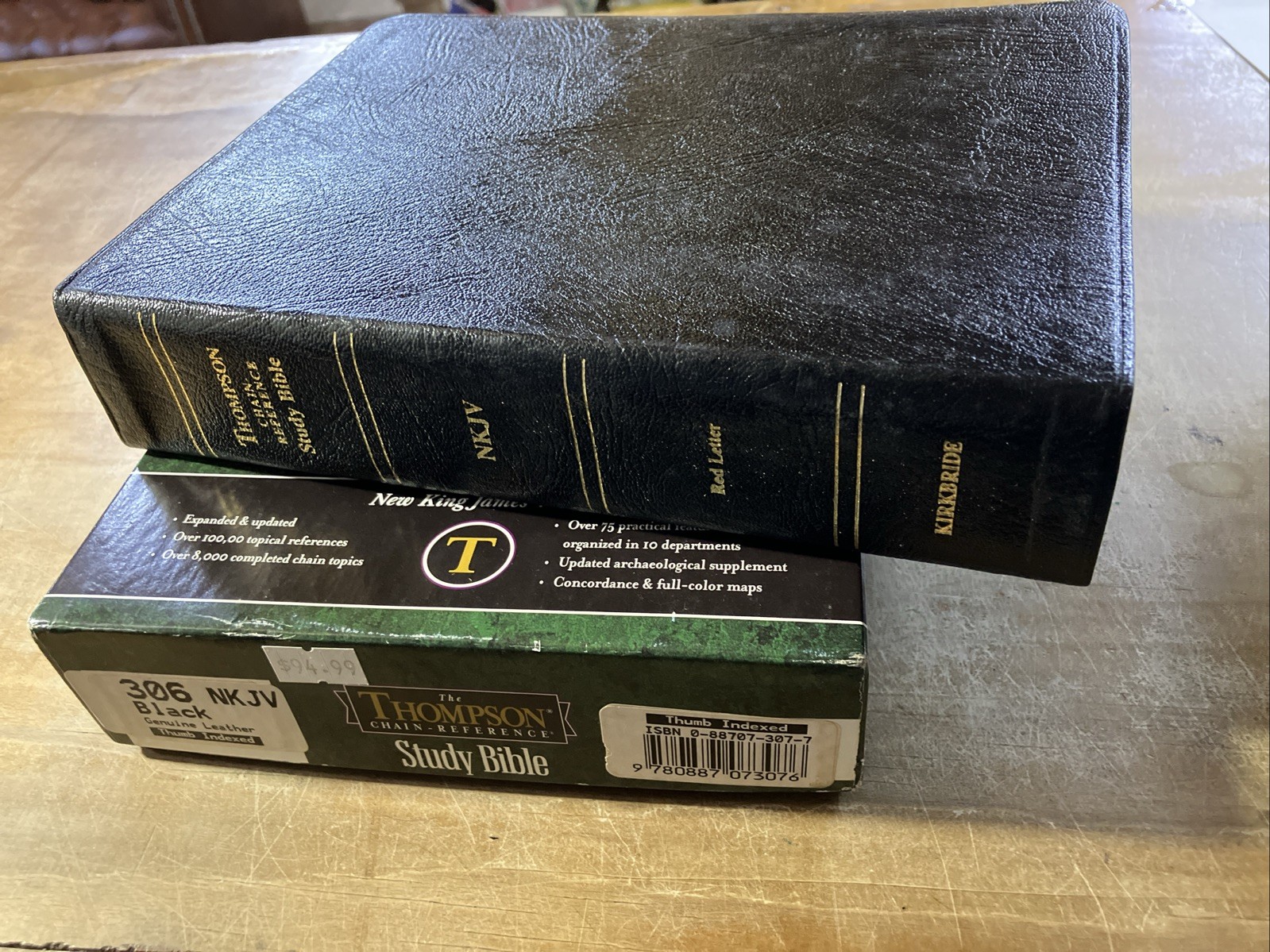 Kirkbride NKJV Thompson Chain Reference Bible Genuine Leather 306 USA Like New!