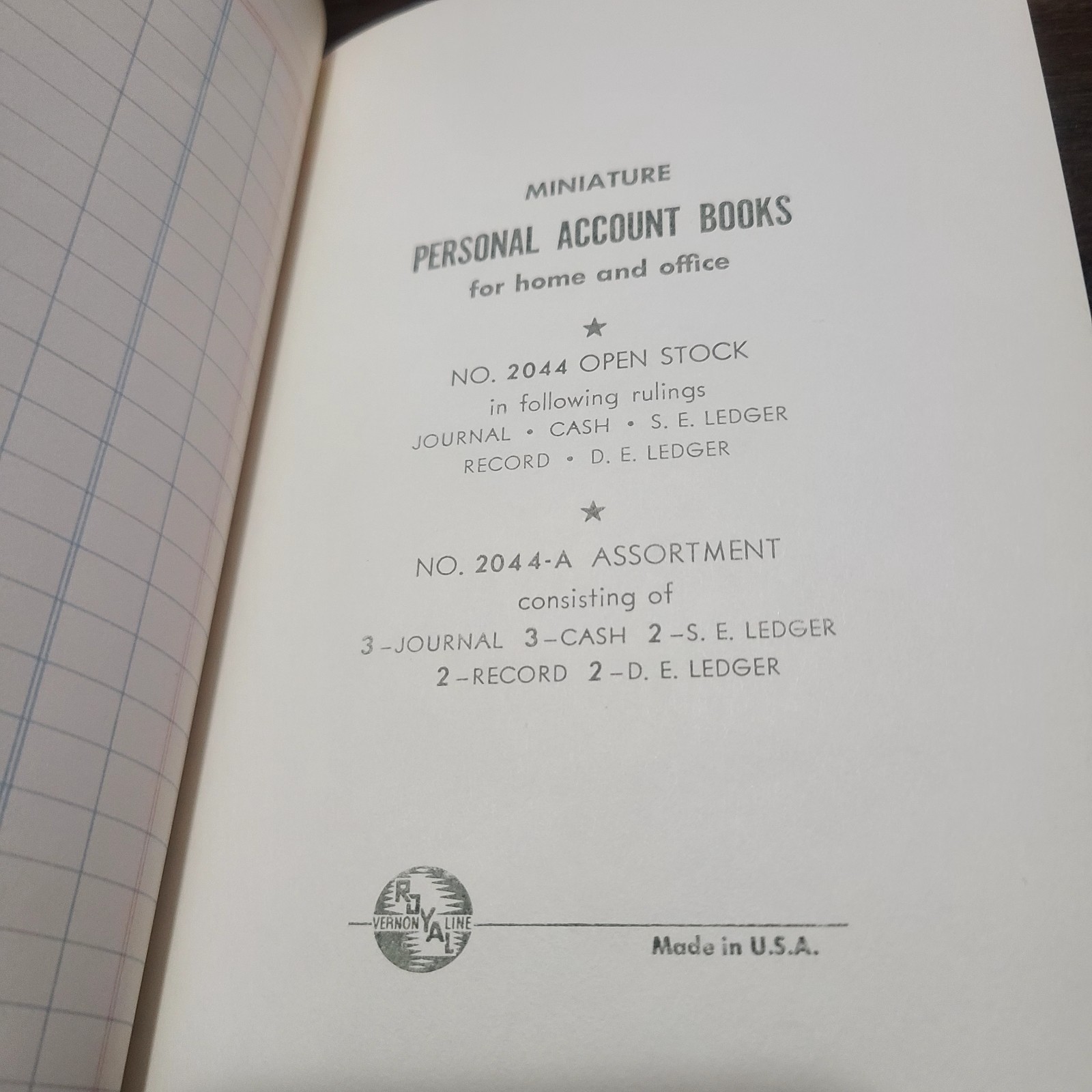 Vintage 1960s S.E. Ledger Miniature Hard Cover 124 Pages + Index