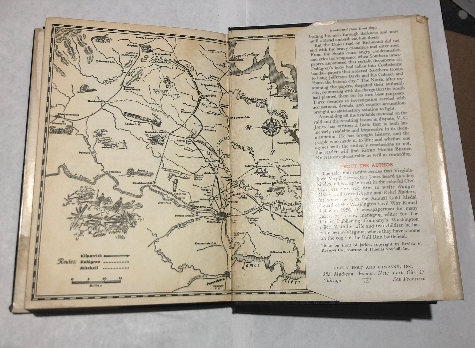 SIGNED Eight Hours Before Richmond Virgil Carrington Jones 1st Ed. DJ Civil War