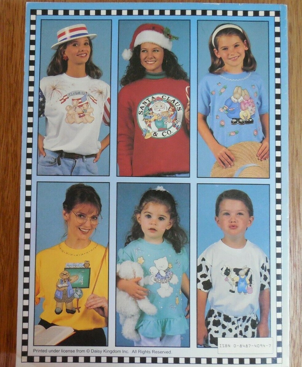 NEW! Leisure Arts „Daisy Kingdom“ Book of Iron-On Transfers: Holidays*Bears*More