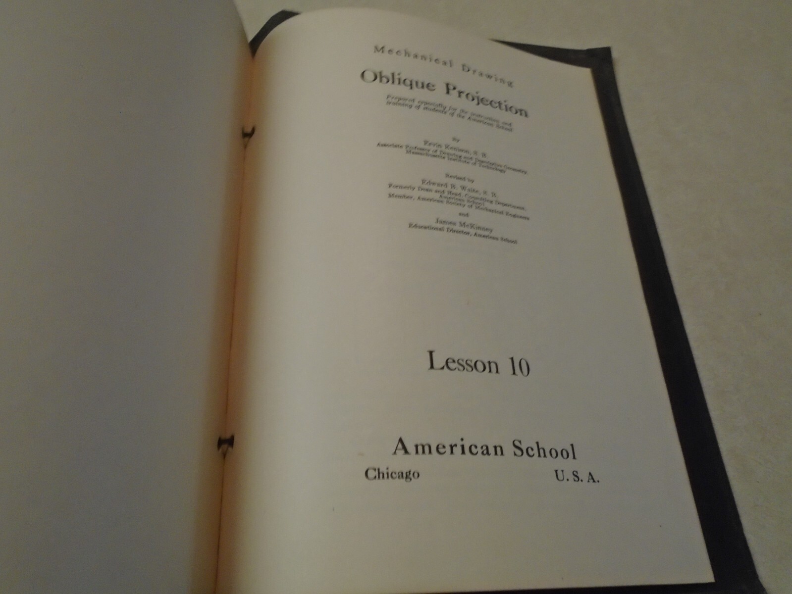 Vintage 1925 Mechanical Drawing Lessons Ervin Kenison American School Chicago