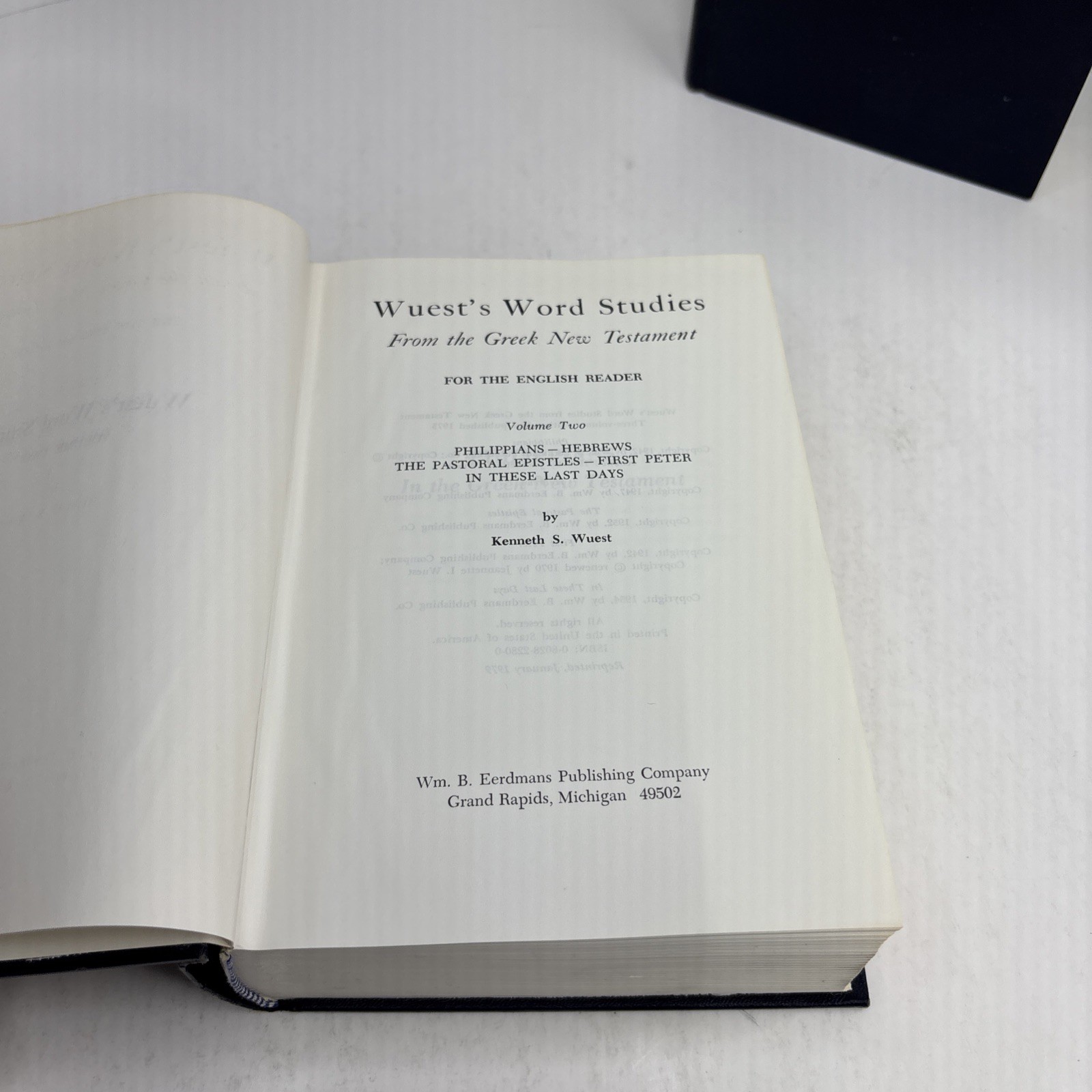 Word Studies in the Greek New Testament by Kenneth S. Wuest Vol 1-3 Only 1973