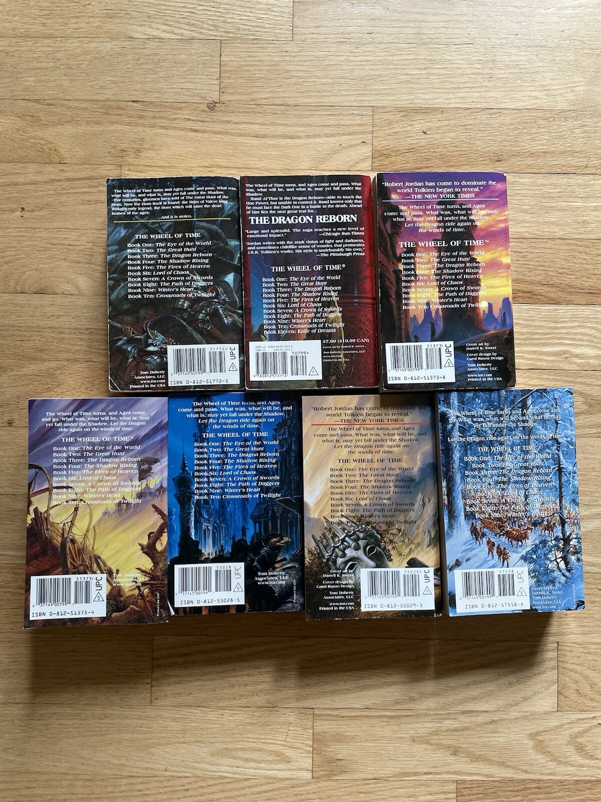 The Wheel of Time By Robert Jordan Paperback Books Lot Of 7