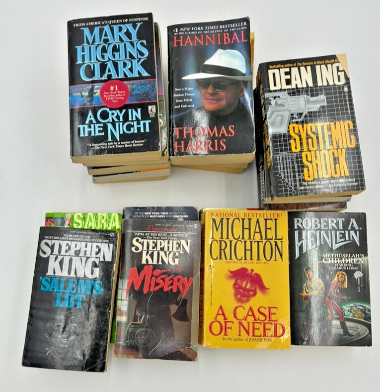 Lot of 10 Random Mystery Thriller Suspense Books – Paperback Fiction Mix