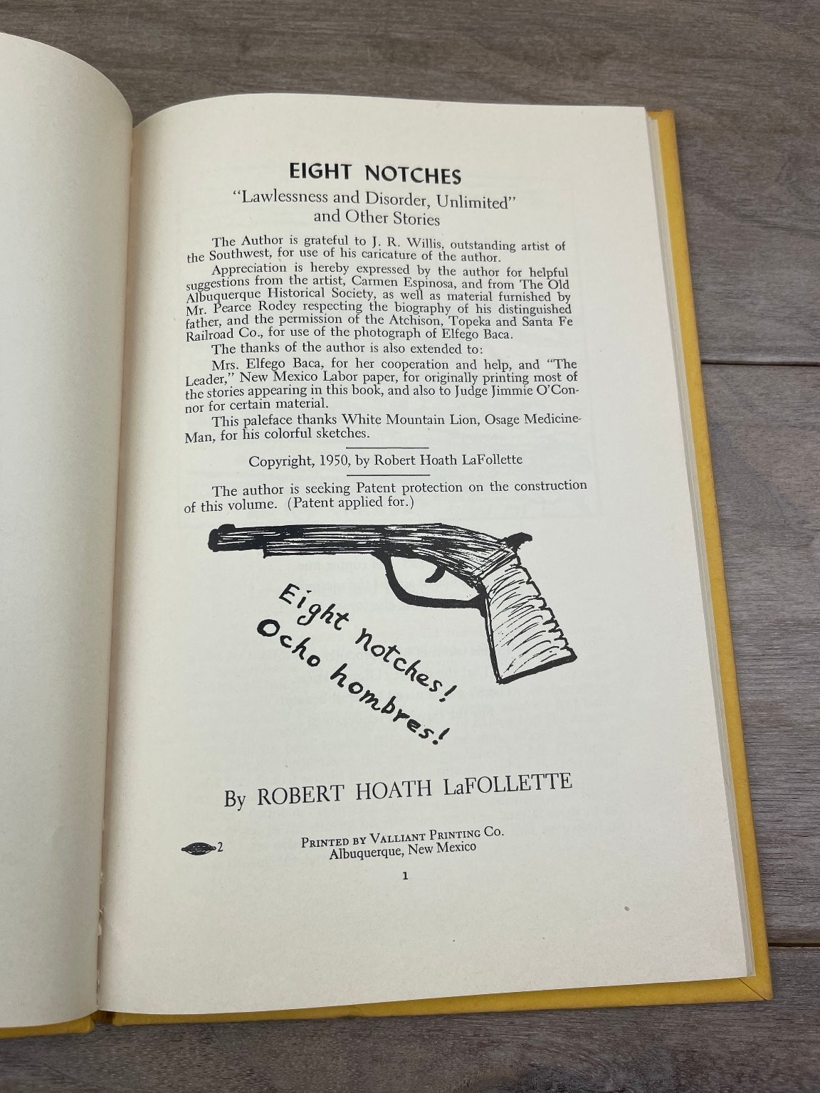 Eight Notches Robert Hoath LaFollette 1950 Upside-Down Book Valliant