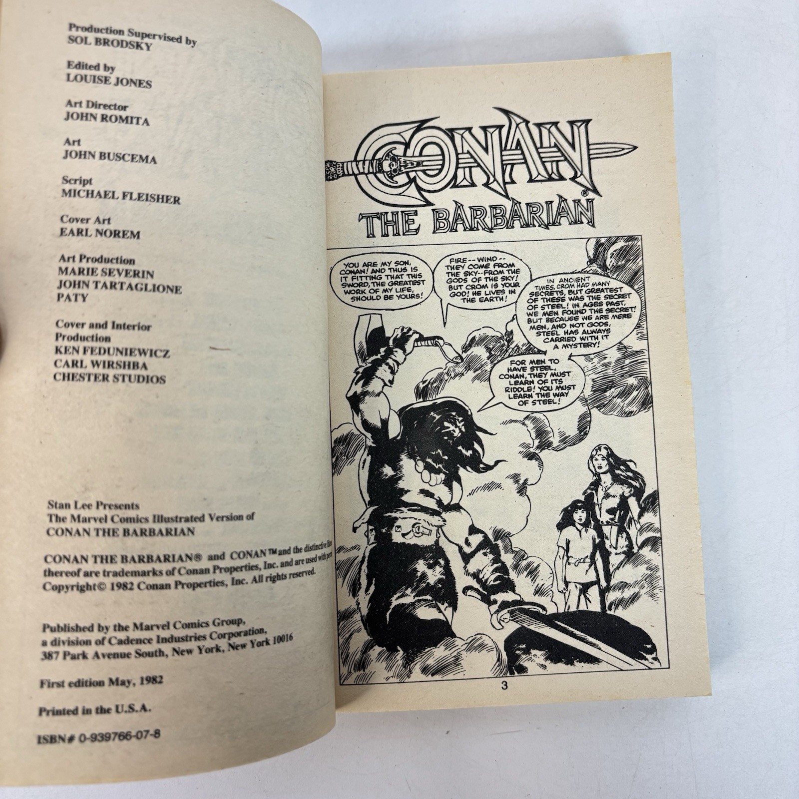 Conan The Barbarian Movie Adaptation Marvel Illustrated Book 1982 PB Graphic 3A