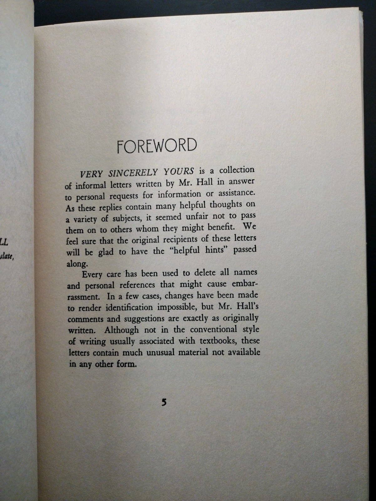 VERY SINCERELY YOURS. Manly P. Hall. First Edition (Letters to Students) HCDJ
