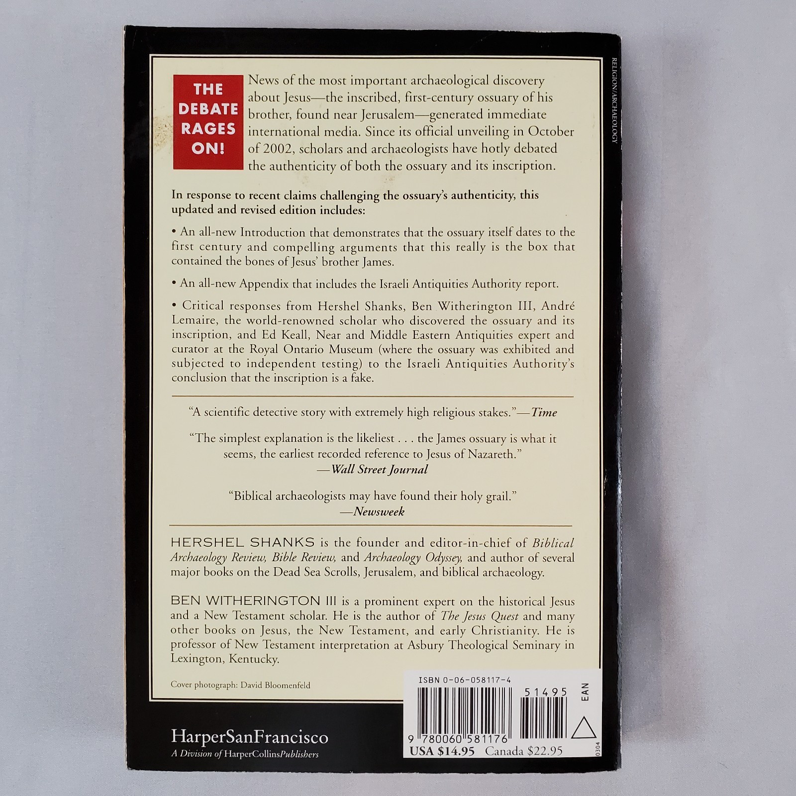 The Brother of Jesus PB Book James Ossuary Hershel Shanks & Ben Witherington III