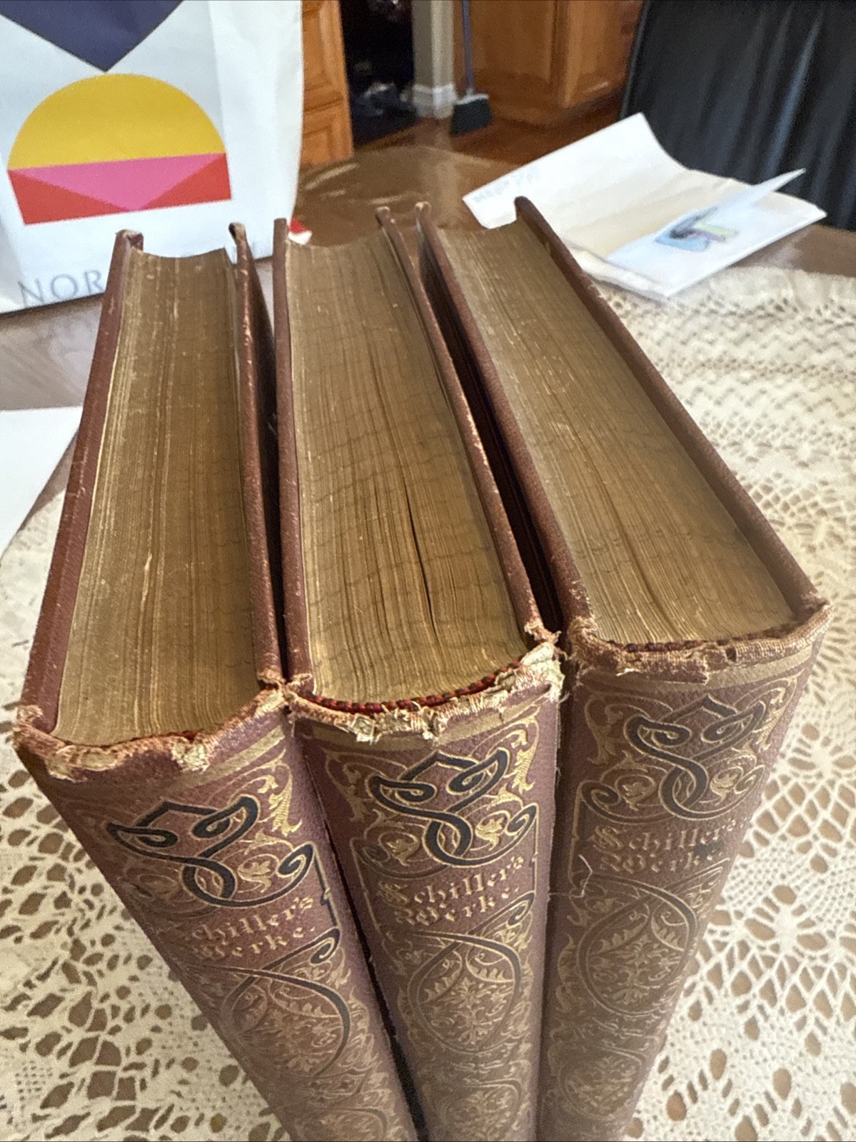 Antique Schiller’s Werke 3 Volumes German Language Volume 1, 3 And 4 In The Set