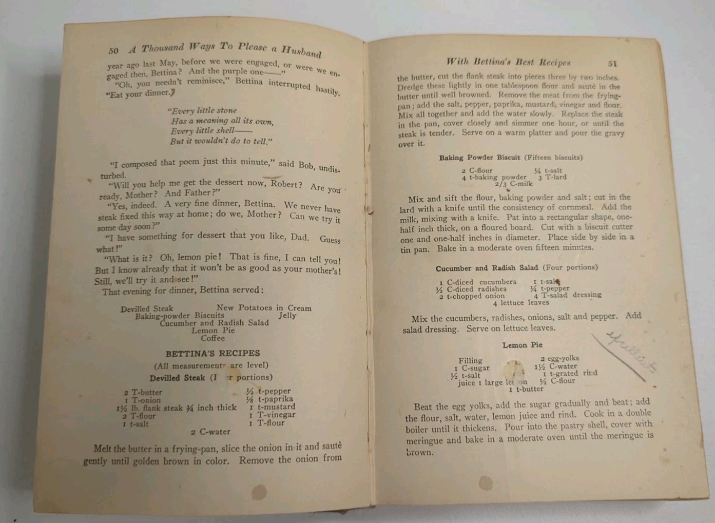 Vintage A Thousand Ways To Please A Husband with Bettina’s Best Recipes 1917