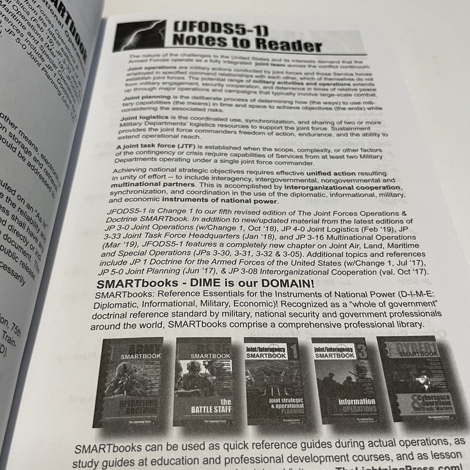 (JFODS5-1) the Joint Forces Operations and Doctrine SMARTbook, 5th Ed. W/Change