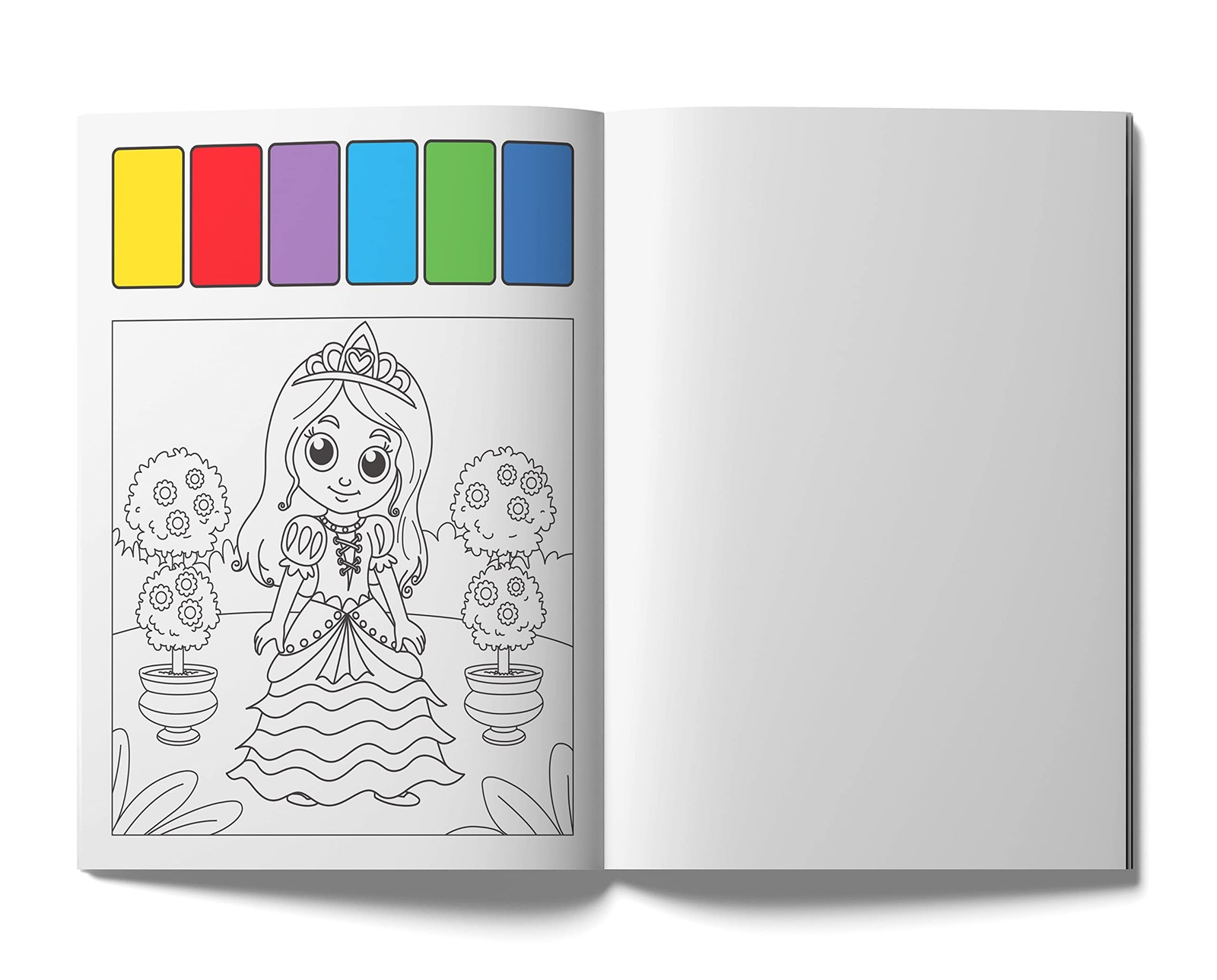 Pick and Paint Coloring Activity Book For Kids: Princess White
