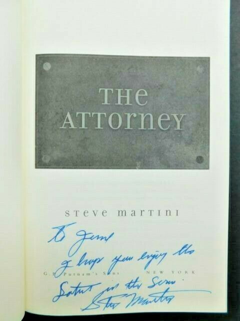 STEVE MARTINI true 1st ed FLAT SIGNED 390 pages ATTORNEY hardcover jacket 2000