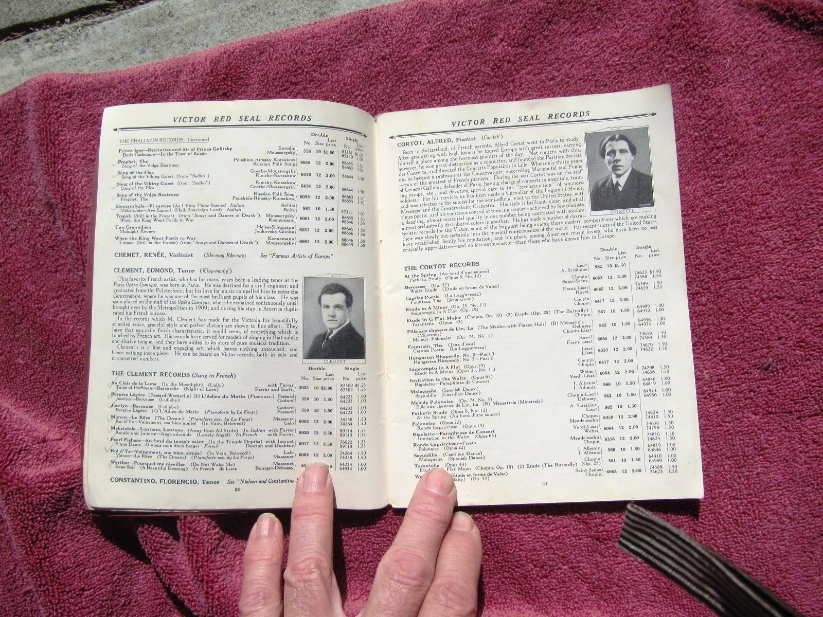 1924 VICTOR RED SEAL RECORDS Catalog A Library of Famous Voices Caruso Ponselle