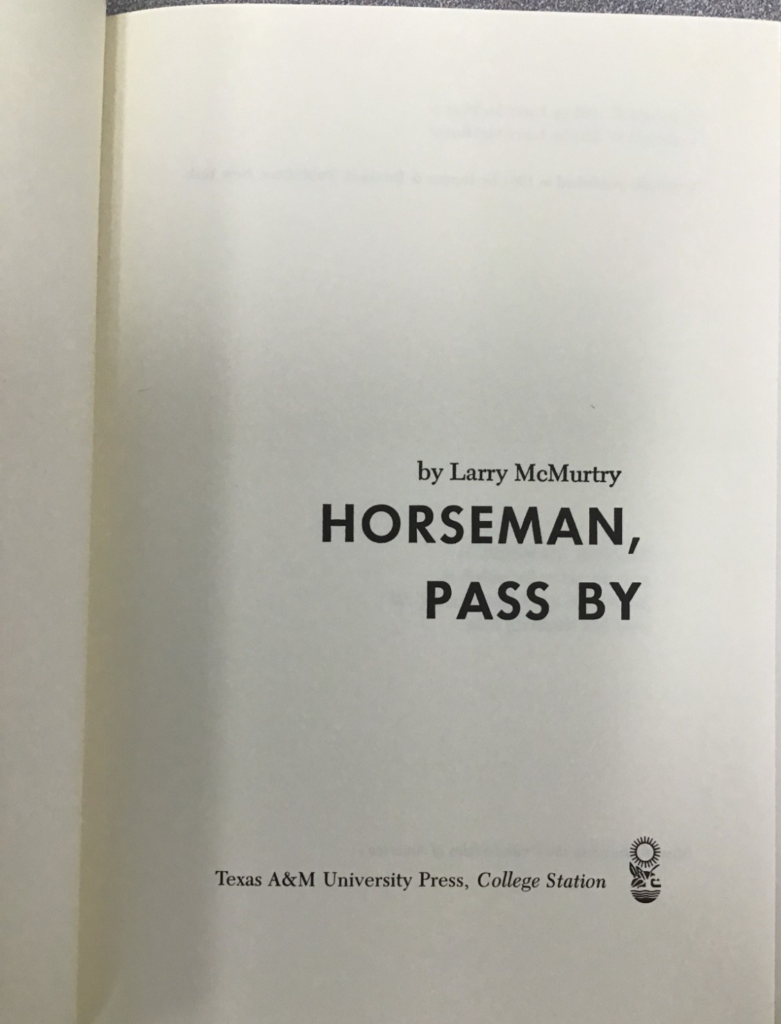 Horseman, Pass by (Southwest Landmark) by Larry McMurtry HC/DJ