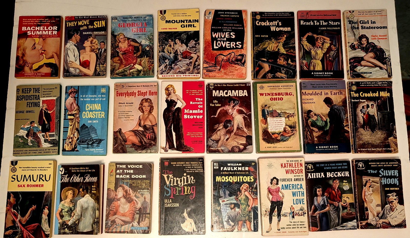 ANOTHER KILLER LOT OF 24 VINTAGE SLEAZE, ROMANCE, HILLBILLY, CRIME PAPERBACKS