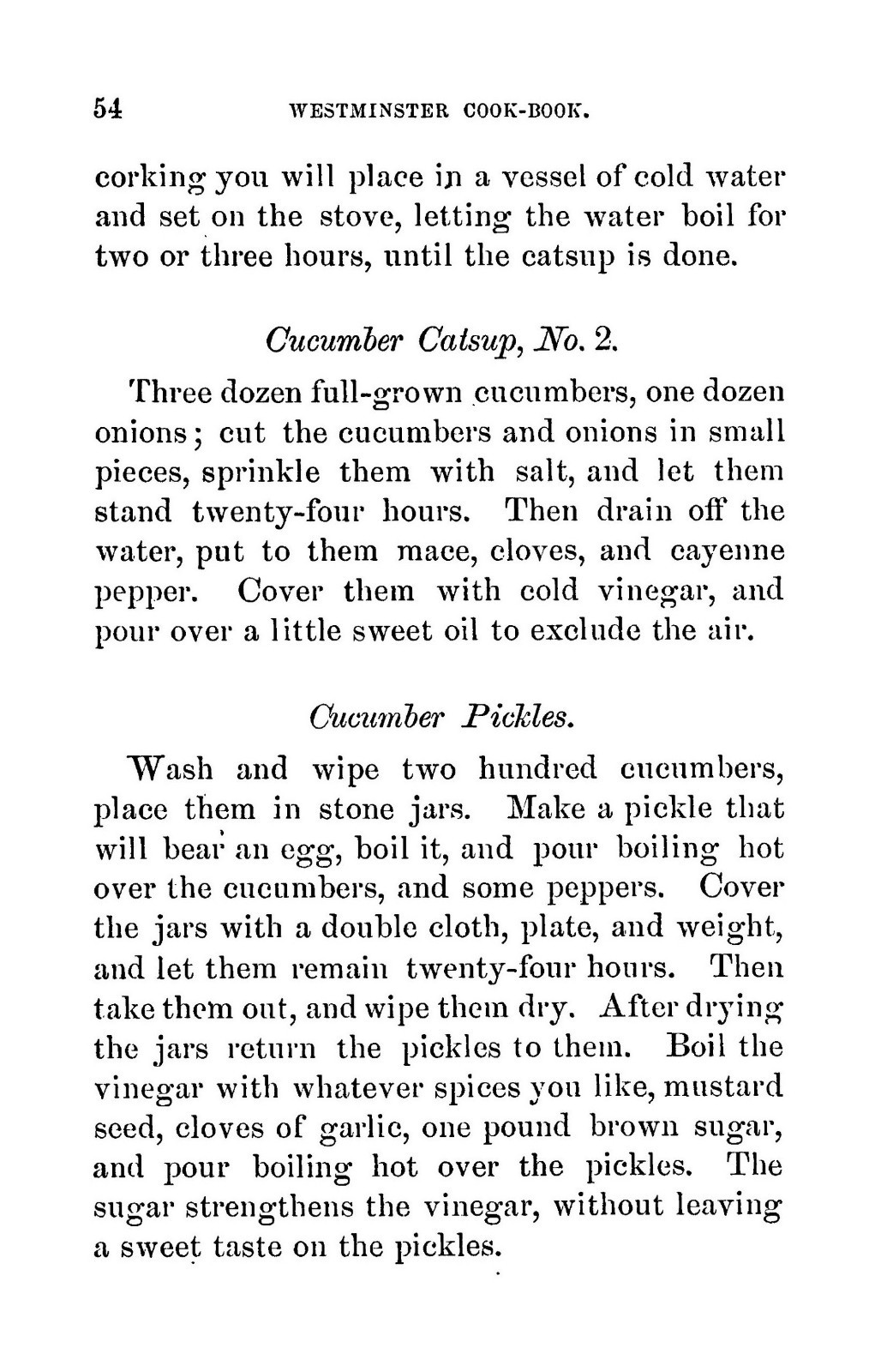 1876 Westminster Vintage Cook Book 64 Pages