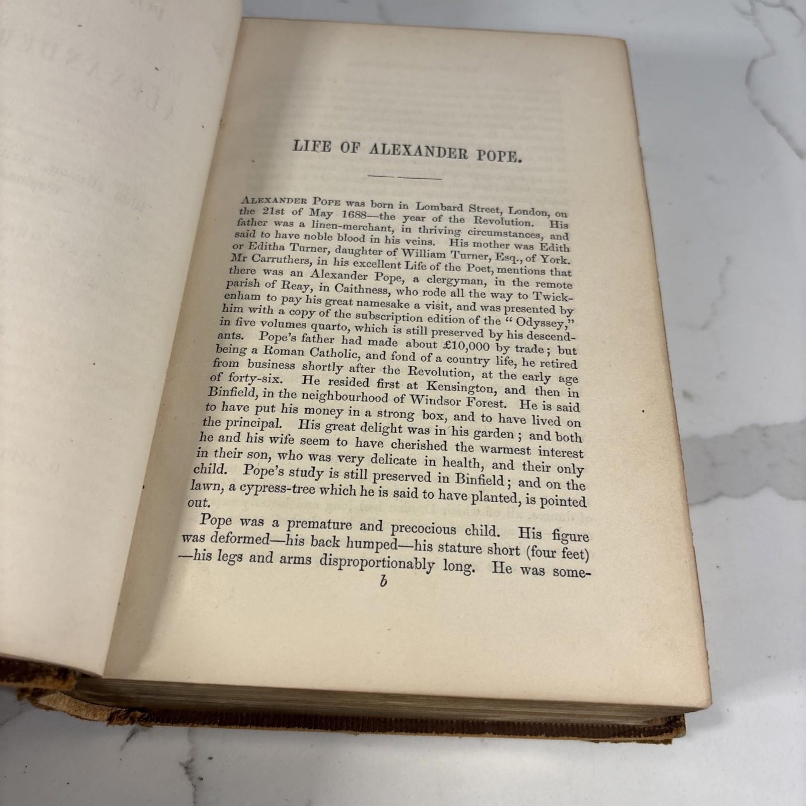 The Poetical works of Alexander Pope 1857 – D Appleton & Co Leather Book