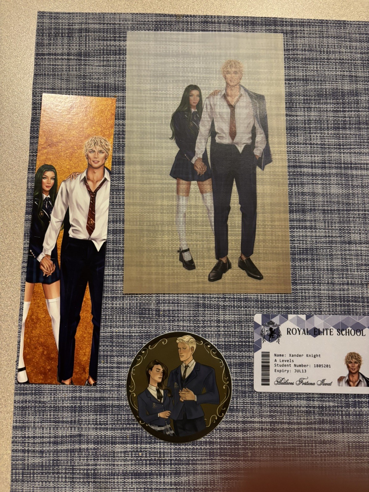 6pc Royal Elite Series RES Rina Kent id card sticker bookmarks Page Overlay Set