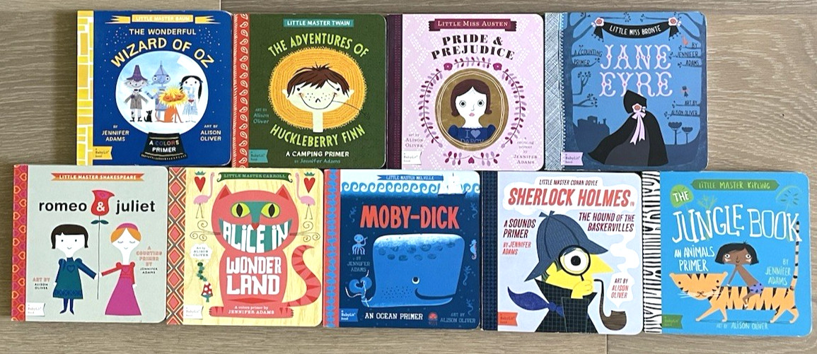 BabyLit Lot of 9 Board Books Toddler Literature ~ Moby-Dick, Jane Eyre, Oz +++