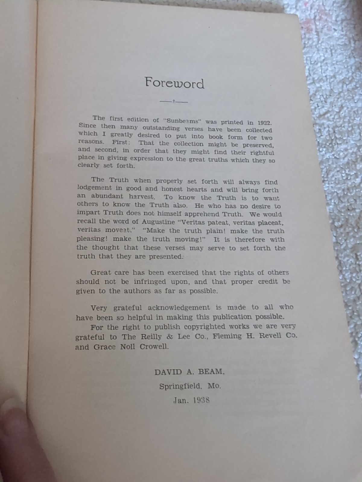 Sunbeams – Book Of Poems Of Inspiration by Dave A. Beam