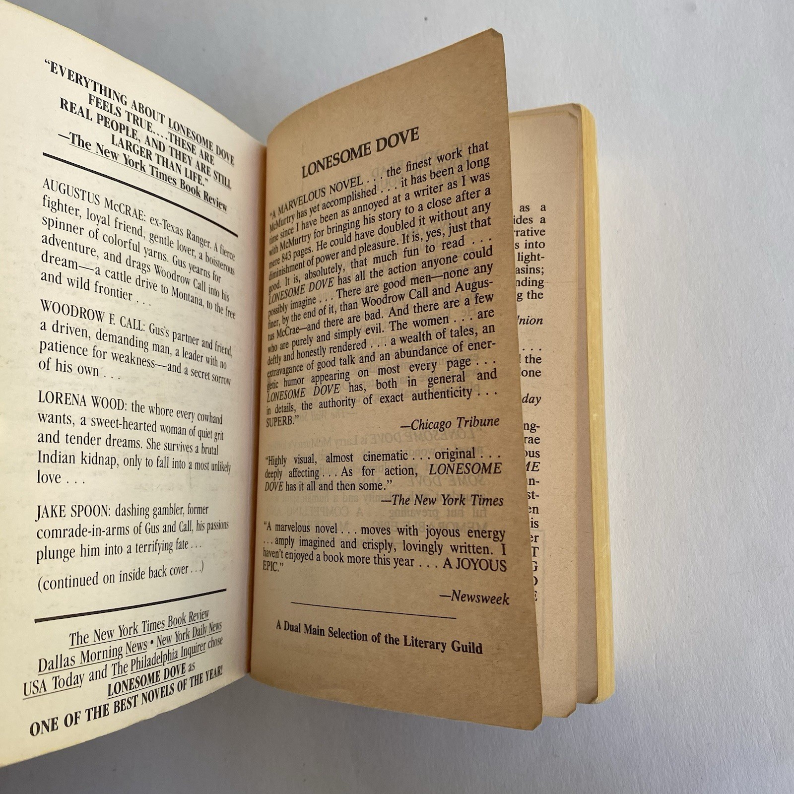 Lonesome Dove, Larry McMurtry (1986) 1st Printing Vintage Mass Market Paperback