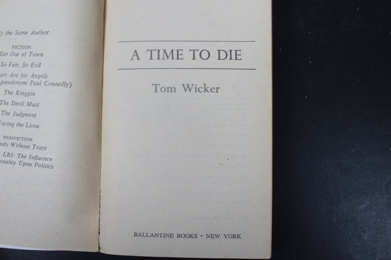 A Time To Die Tom Wicker 1976 First Printing Attica Prison Riot Ballantine PB
