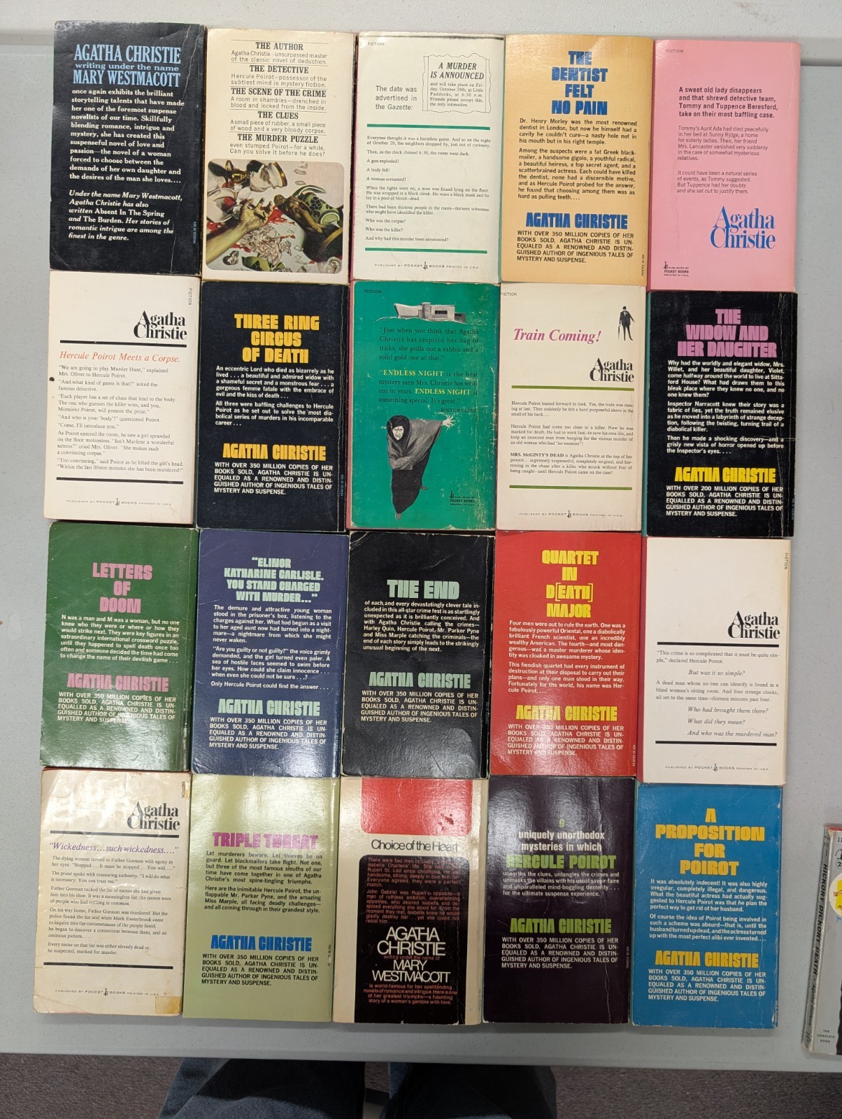 Agatha Christie $0.75 orig price vintage paperbacks 20 titles 1970s PB G 260407