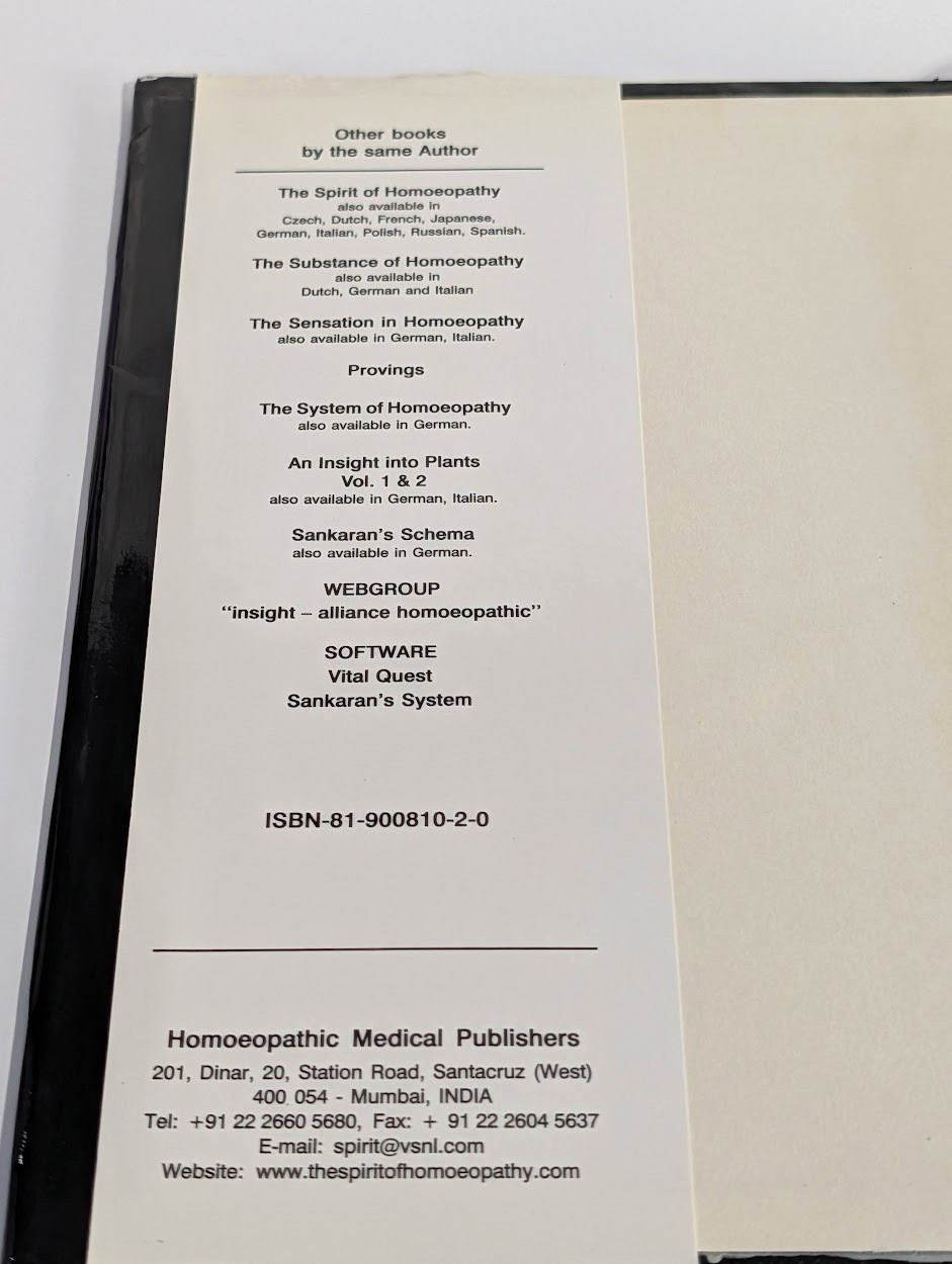 The Soul of (Homeopathic) Remedies Rajan Sankaran HARDCOVER
