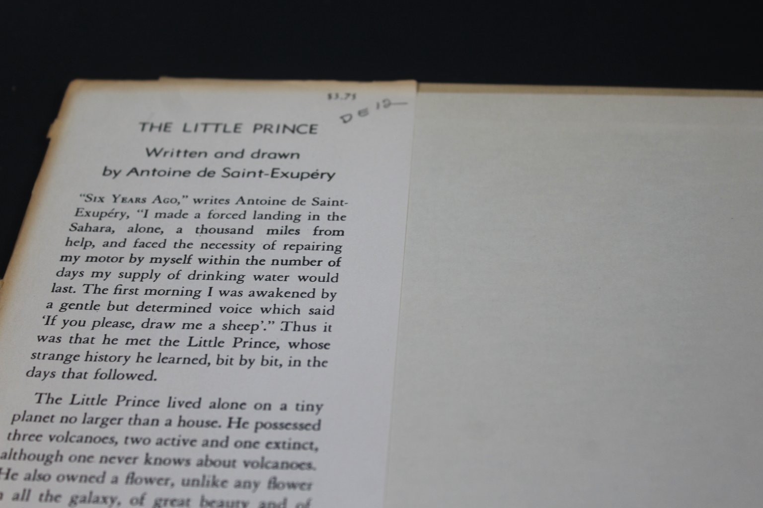 The Little Prince Antoine de Saint-Exupéry 1943 Illustrated Classic DJ $3.75