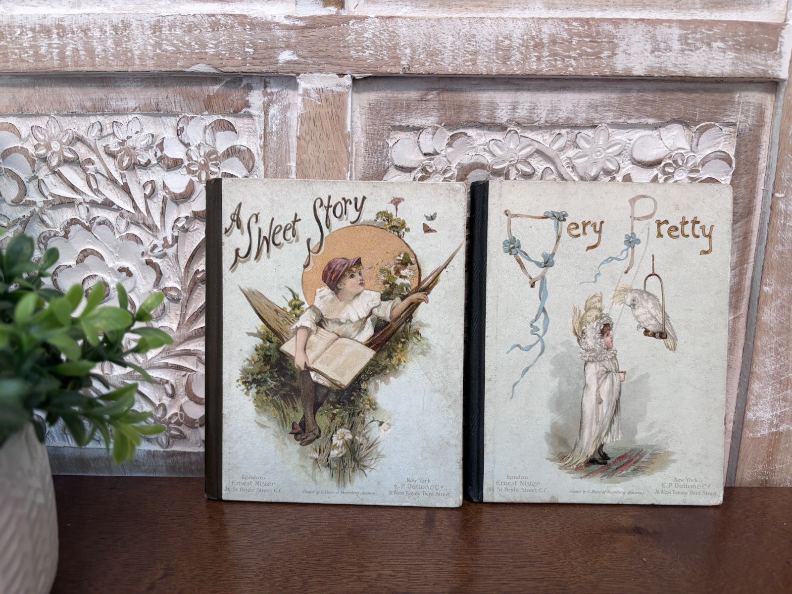 Two Antique Books by Ernest Nister at Nuremberg „A Sweet Story & Very Pretty“