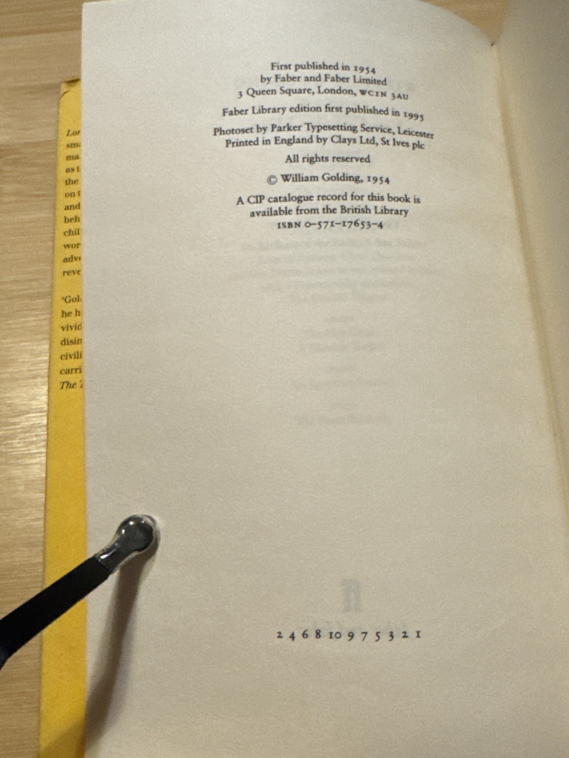 Lord of the Flies – William Golding (HC) Faber First Library Edition/Print, ACPT
