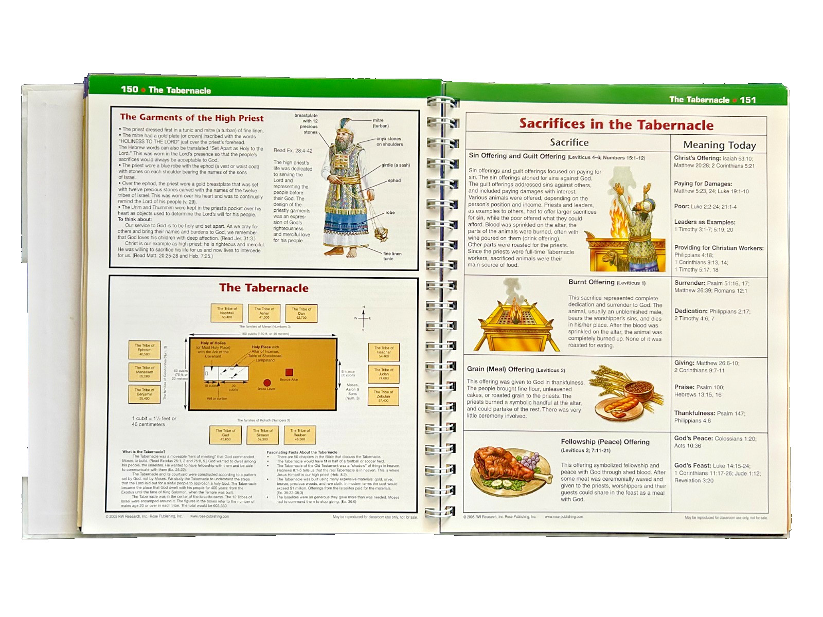 Rose Book of Bible Charts Maps & Time Lines Spiral Bound 2005 Full Color
