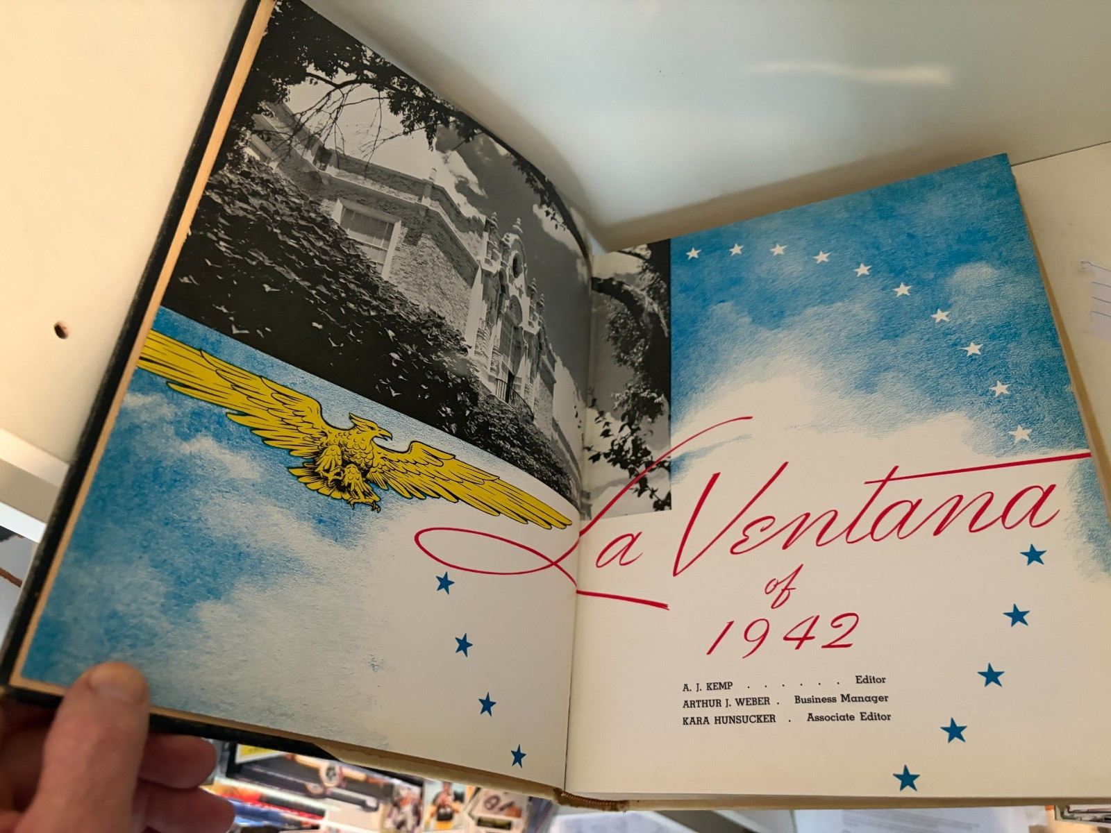 LA VENTANA 1942 YEARBOOK TEXAS TECH UNIVERSITY Vol. 17 rare Antique WWII War VG