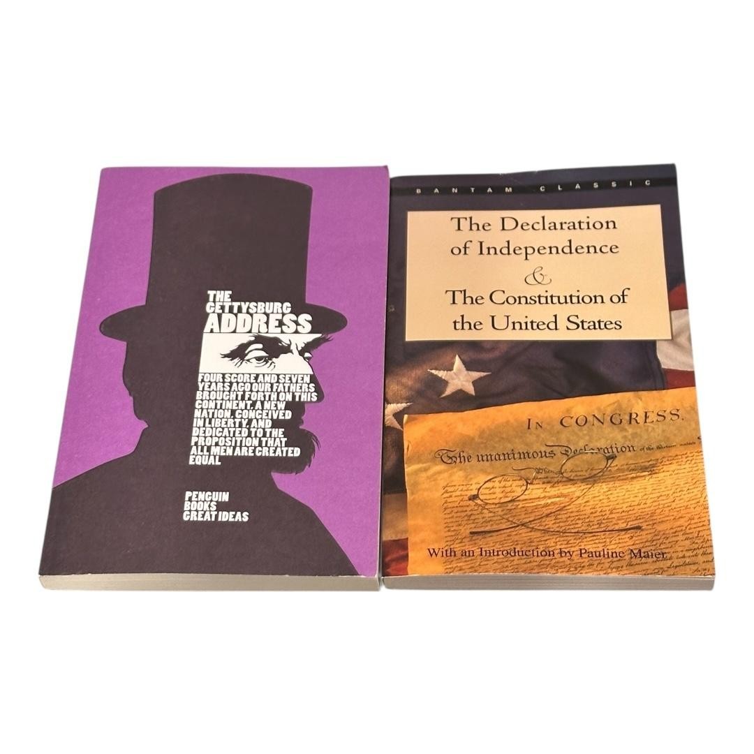 Gettysburg Address + Declaration & Constitution Paperbacks Lot Penguin Bantam