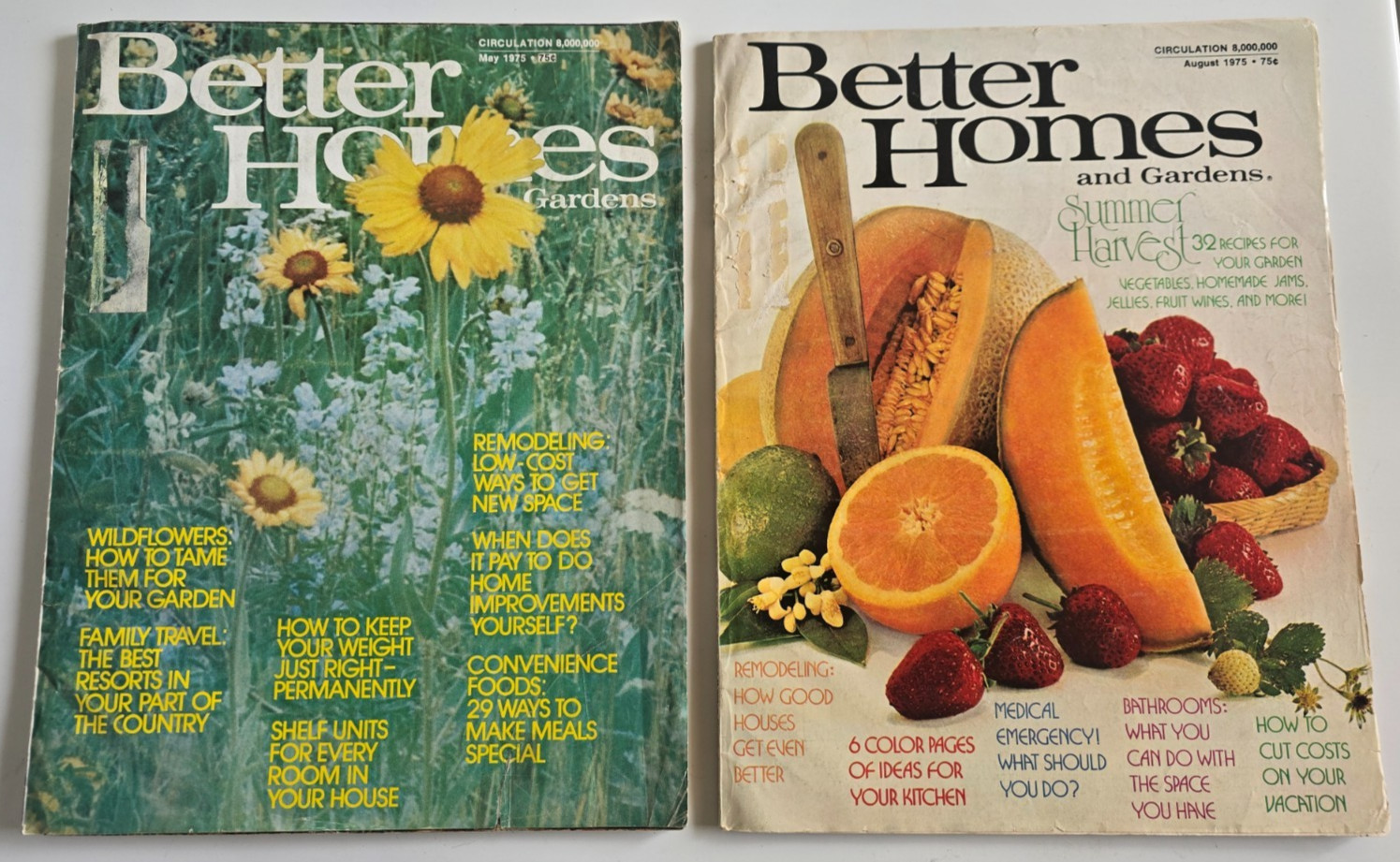 Vintage 1973-1976 Better Homes and Gardens Magazine Lot of 4 March May August