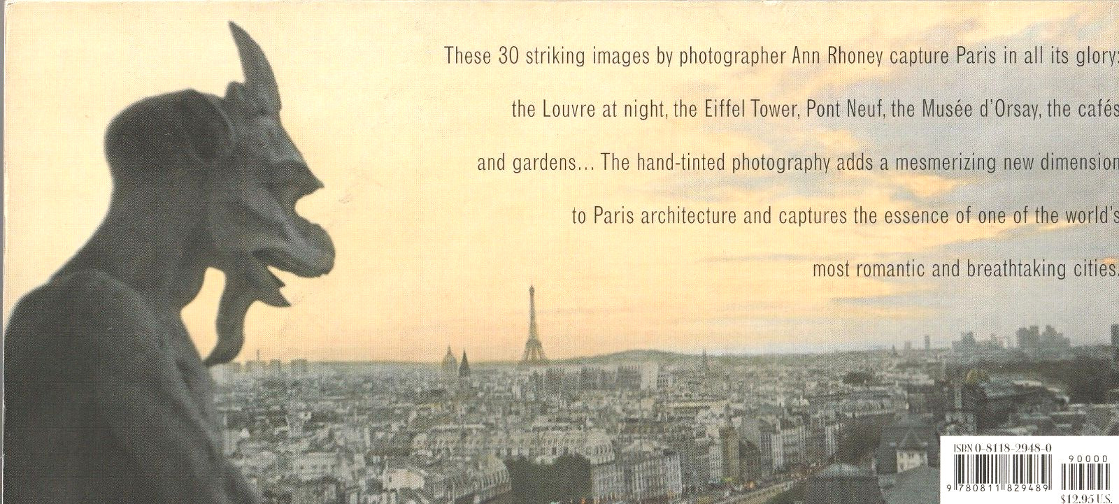 Paris: A Book of 30 Panoramic Postcards 4 1/4X9, Photos by Ann Rhoney, Hand Tint