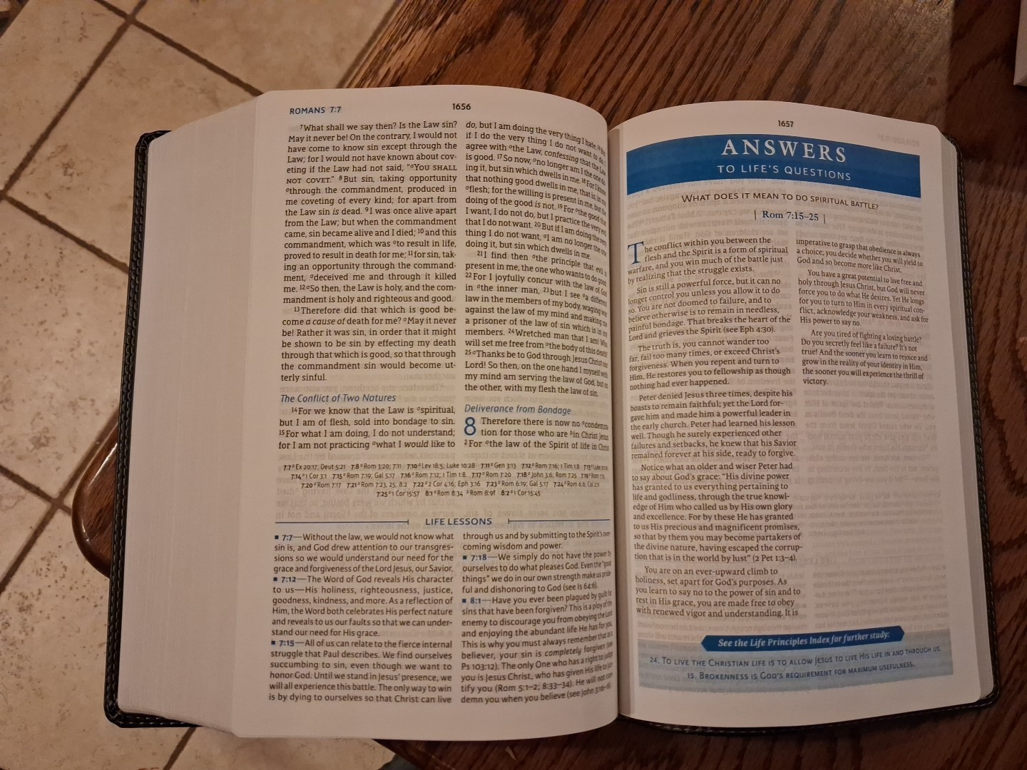 NASB Charles Stanley Life Principles Bible ~Retail $80 BLACK LEATHER SOFT 2nd Ed