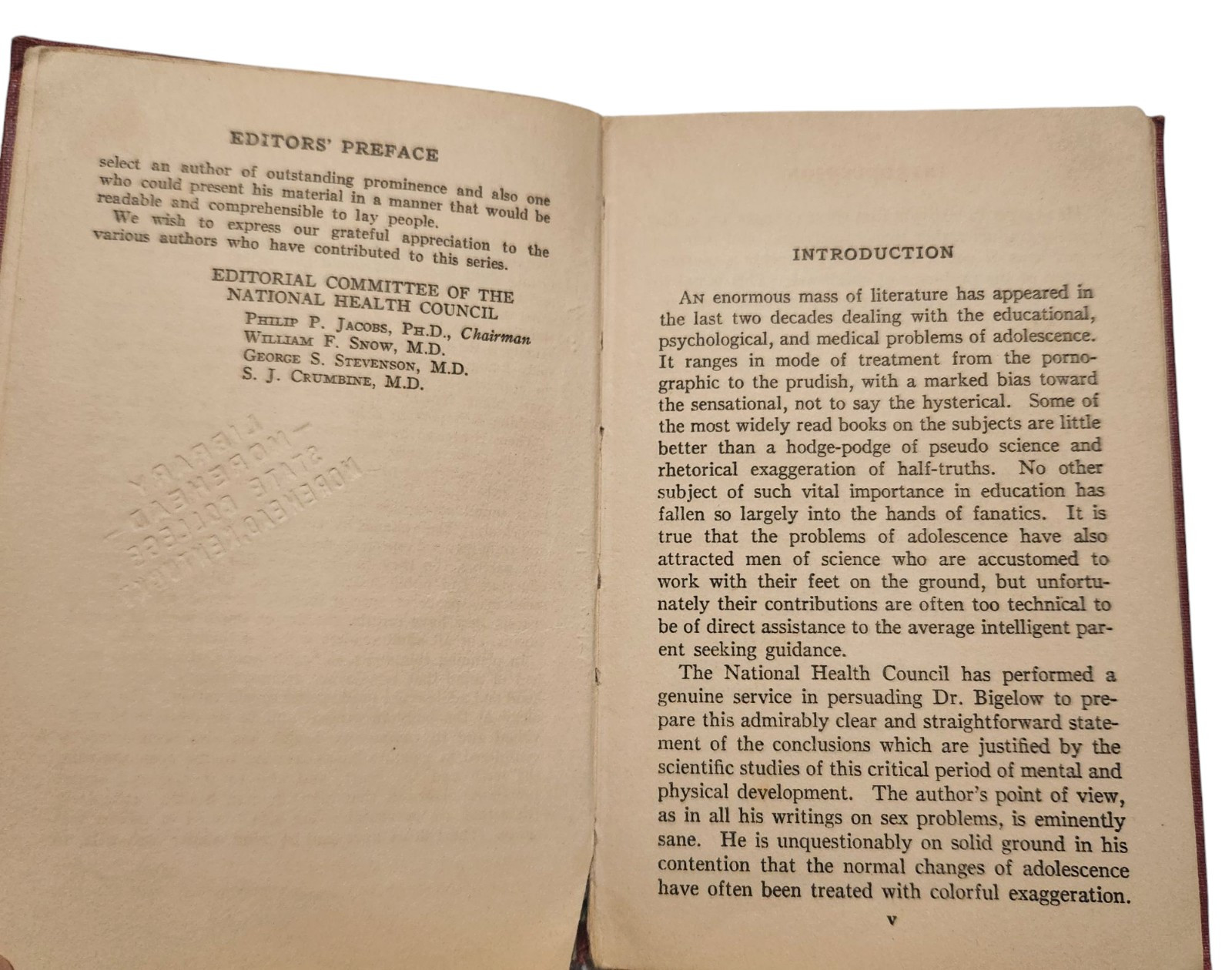 Adolescence, Educational & Hygienic Problems, 1924 Maurice A Bigelow, PhD ScD
